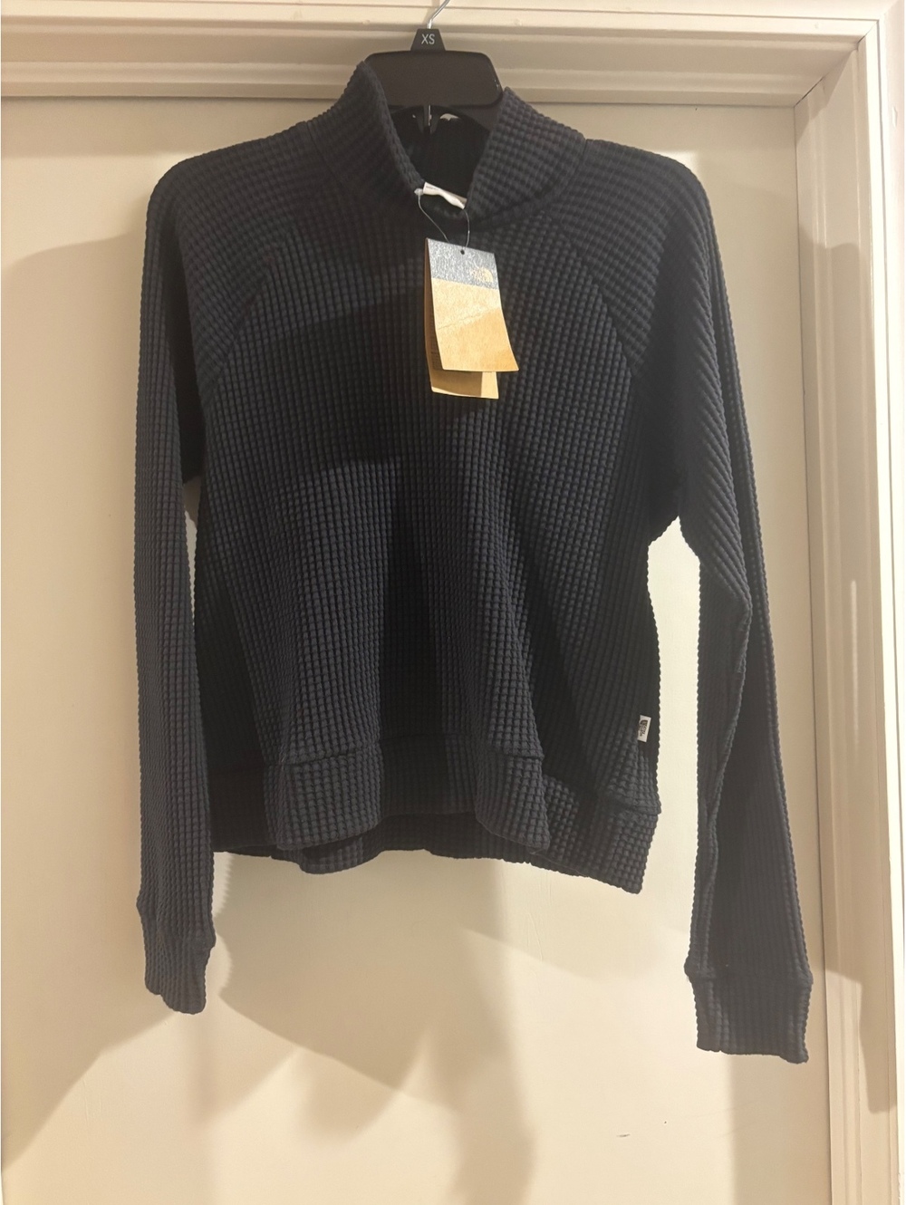 The North Face Osito Lux Waffle Knit Jacket Women XS Black Full Zip NWT